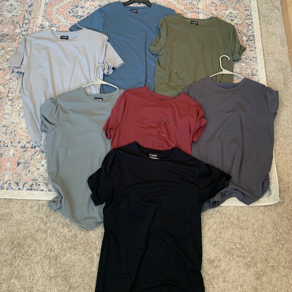 Cuts Curve Hem Shirts